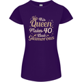 40th Birthday Queen Forty Years Old 40 Womens Petite Cut T-Shirt Purple