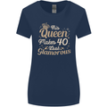 40th Birthday Queen Forty Years Old 40 Womens Wider Cut T-Shirt Navy Blue