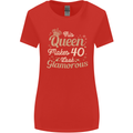 40th Birthday Queen Forty Years Old 40 Womens Wider Cut T-Shirt Red