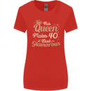40th Birthday Queen Forty Years Old 40 Womens Wider Cut T-Shirt Red