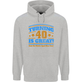 40th Birthday Turning 40 Is Great Year Old Mens 80% Cotton Hoodie Sports Grey