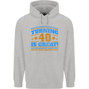 40th Birthday Turning 40 Is Great Year Old Mens 80% Cotton Hoodie Sports Grey