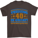 40th Birthday Turning 40 Is Great Year Old Mens T-Shirt Cotton Gildan Dark Chocolate