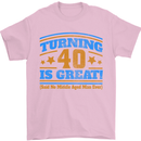 40th Birthday Turning 40 Is Great Year Old Mens T-Shirt Cotton Gildan Light Pink