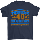 40th Birthday Turning 40 Is Great Year Old Mens T-Shirt Cotton Gildan Navy Blue