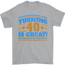 40th Birthday Turning 40 Is Great Year Old Mens T-Shirt Cotton Gildan Sports Grey
