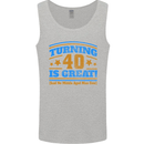 40th Birthday Turning 40 Is Great Year Old Mens Vest Tank Top Sports Grey