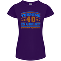40th Birthday Turning 40 Is Great Year Old Womens Petite Cut T-Shirt Purple