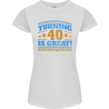 40th Birthday Turning 40 Is Great Year Old Womens Petite Cut T-Shirt White