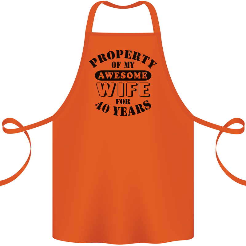 40th Wedding Anniversary 40 Year Funny Wife Cotton Apron 100% Organic Orange