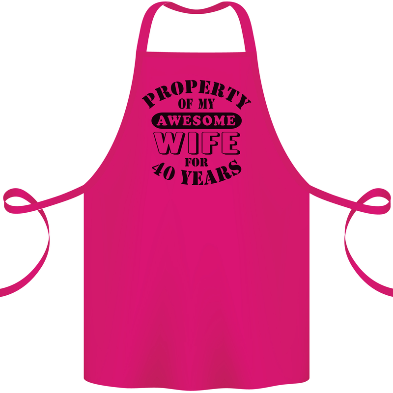 40th Wedding Anniversary 40 Year Funny Wife Cotton Apron 100% Organic Pink