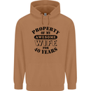 40th Wedding Anniversary 40 Year Funny Wife Mens 80% Cotton Hoodie Caramel Latte