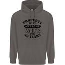 40th Wedding Anniversary 40 Year Funny Wife Mens 80% Cotton Hoodie Charcoal