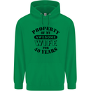 40th Wedding Anniversary 40 Year Funny Wife Mens 80% Cotton Hoodie Irish Green
