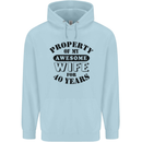 40th Wedding Anniversary 40 Year Funny Wife Mens 80% Cotton Hoodie Light Blue