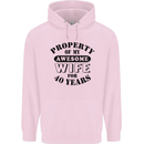 40th Wedding Anniversary 40 Year Funny Wife Mens 80% Cotton Hoodie Light Pink
