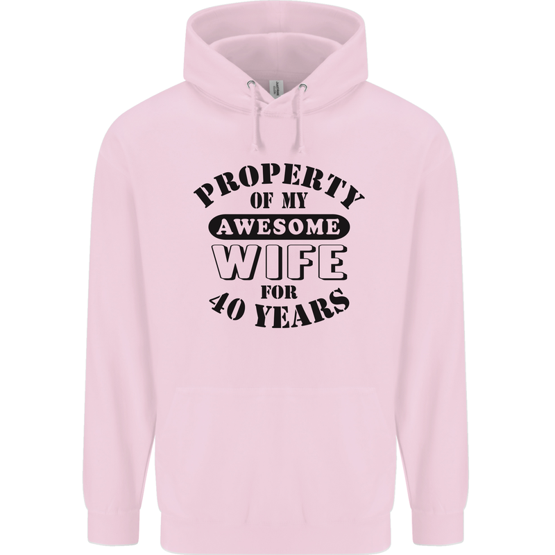 40th Wedding Anniversary 40 Year Funny Wife Mens 80% Cotton Hoodie Light Pink