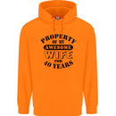 40th Wedding Anniversary 40 Year Funny Wife Mens 80% Cotton Hoodie Orange