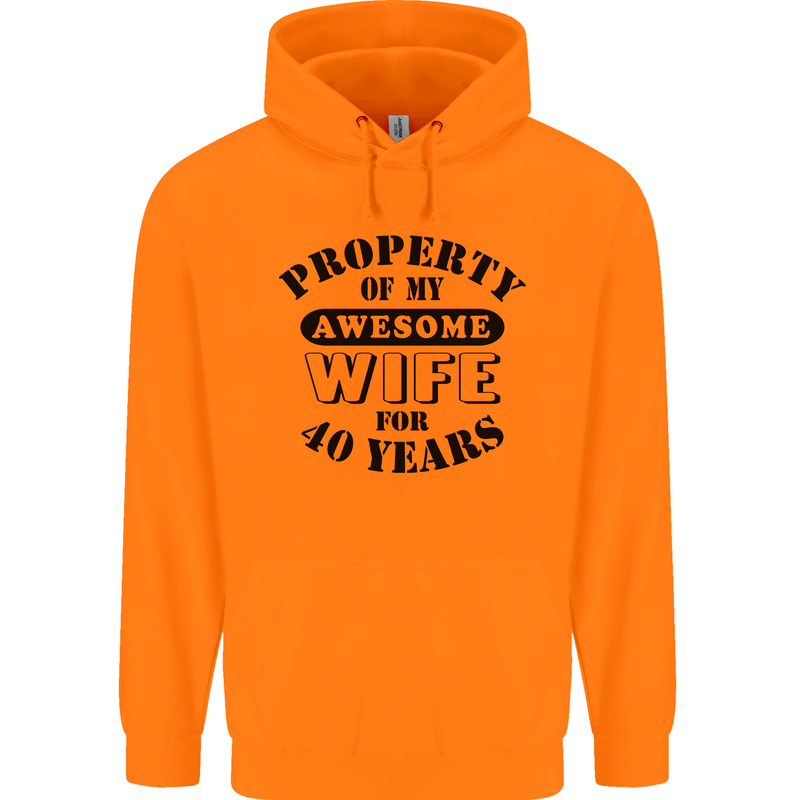 40th Wedding Anniversary 40 Year Funny Wife Mens 80% Cotton Hoodie Orange