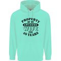 40th Wedding Anniversary 40 Year Funny Wife Mens 80% Cotton Hoodie Peppermint