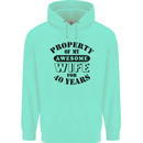 40th Wedding Anniversary 40 Year Funny Wife Mens 80% Cotton Hoodie Peppermint