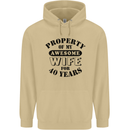 40th Wedding Anniversary 40 Year Funny Wife Mens 80% Cotton Hoodie Sand