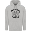 40th Wedding Anniversary 40 Year Funny Wife Mens 80% Cotton Hoodie Sports Grey