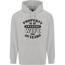 40th Wedding Anniversary 40 Year Funny Wife Mens 80% Cotton Hoodie Sports Grey