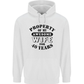 40th Wedding Anniversary 40 Year Funny Wife Mens 80% Cotton Hoodie White