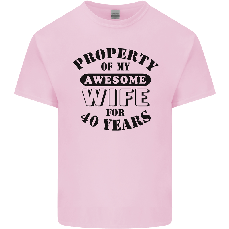 40th Wedding Anniversary 40 Year Funny Wife Mens Cotton T-Shirt Tee Top Light Pink