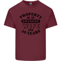 40th Wedding Anniversary 40 Year Funny Wife Mens Cotton T-Shirt Tee Top Maroon