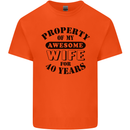 40th Wedding Anniversary 40 Year Funny Wife Mens Cotton T-Shirt Tee Top Orange