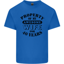 40th Wedding Anniversary 40 Year Funny Wife Mens Cotton T-Shirt Tee Top Royal Blue