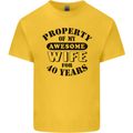 40th Wedding Anniversary 40 Year Funny Wife Mens Cotton T-Shirt Tee Top Yellow