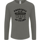 40th Wedding Anniversary 40 Year Funny Wife Mens Long Sleeve T-Shirt Charcoal