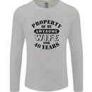 40th Wedding Anniversary 40 Year Funny Wife Mens Long Sleeve T-Shirt Sports Grey