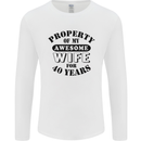 40th Wedding Anniversary 40 Year Funny Wife Mens Long Sleeve T-Shirt White