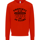 40th Wedding Anniversary 40 Year Funny Wife Mens Sweatshirt Jumper Bright Red