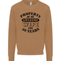 40th Wedding Anniversary 40 Year Funny Wife Mens Sweatshirt Jumper Caramel Latte