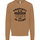 40th Wedding Anniversary 40 Year Funny Wife Mens Sweatshirt Jumper Caramel Latte