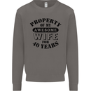 40th Wedding Anniversary 40 Year Funny Wife Mens Sweatshirt Jumper Charcoal