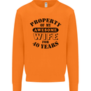 40th Wedding Anniversary 40 Year Funny Wife Mens Sweatshirt Jumper Orange