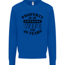 40th Wedding Anniversary 40 Year Funny Wife Mens Sweatshirt Jumper Royal Blue