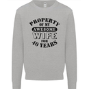 40th Wedding Anniversary 40 Year Funny Wife Mens Sweatshirt Jumper Sports Grey