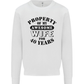 40th Wedding Anniversary 40 Year Funny Wife Mens Sweatshirt Jumper White