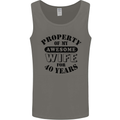 40th Wedding Anniversary 40 Year Funny Wife Mens Vest Tank Top Charcoal