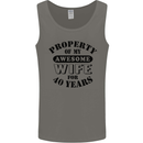 40th Wedding Anniversary 40 Year Funny Wife Mens Vest Tank Top Charcoal