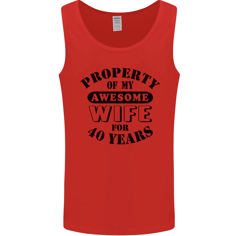 40th Wedding Anniversary 40 Year Funny Wife Mens Vest Tank Top Red