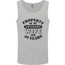 40th Wedding Anniversary 40 Year Funny Wife Mens Vest Tank Top Sports Grey