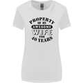 40th Wedding Anniversary 40 Year Funny Wife Womens Wider Cut T-Shirt White